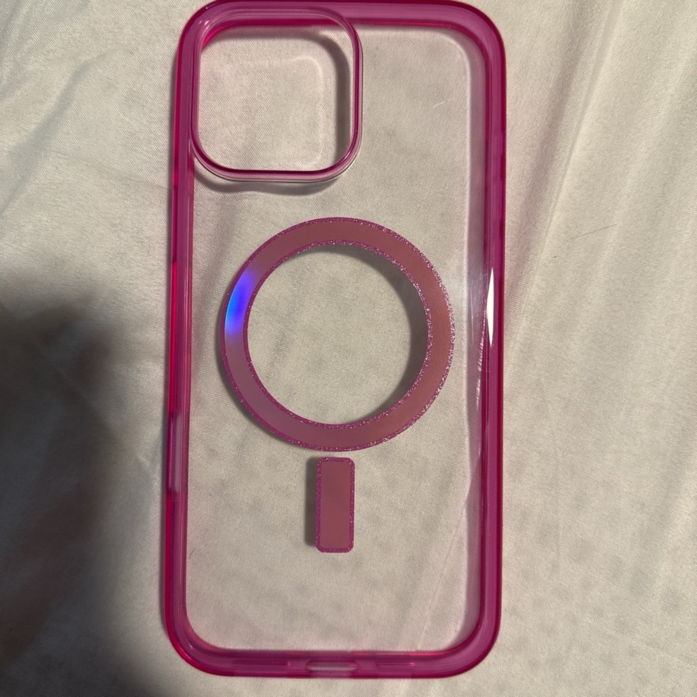 Otterbox lumen pink holographic glitter phone case iPhone 16 pro max
